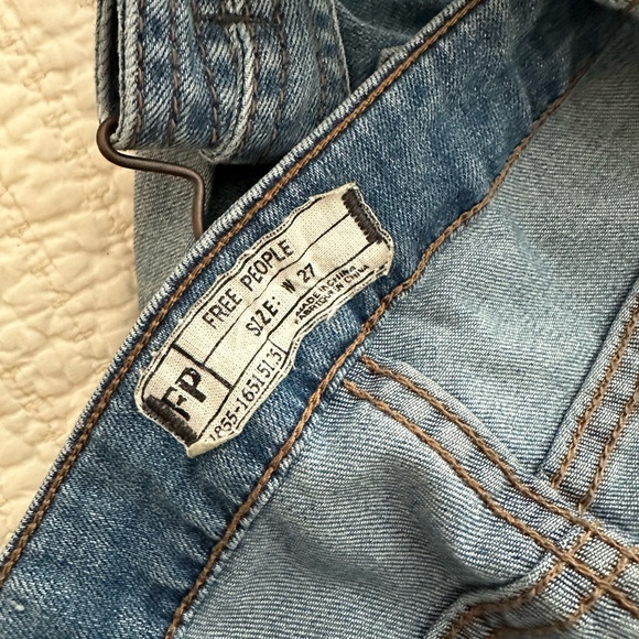 Free people denim overall shorts romper size 27 - Picture 7 of 9